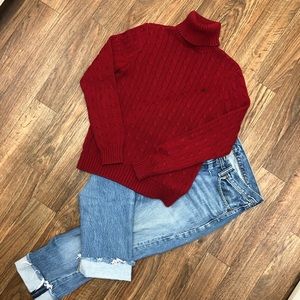 Ralph Lauren 100% cotton sweater. Red NWOT Lg